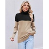 Ekouaer Women’s Turtleneck Sweater Long Sleeve 2026 Fall Winter Knitted Top(Black & Apricot)