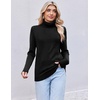 Ekouaer Women’s Turtleneck Sweater Long Sleeve 2026 Fall Winter Knitted Top(Black)