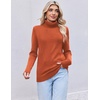 Ekouaer Women’s Turtleneck Sweater Long Sleeve 2026 Fall Winter Knitted Top(Caramel Color)