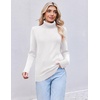 Ekouaer Women’s Turtleneck Sweater Long Sleeve 2026 Fall Winter Knitted Top(Cream White)