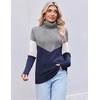Ekouaer Women’s Turtleneck Sweater Long Sleeve 2026 Fall Winter Knitted Top(Grey & Navy)