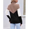 Ekouaer Women’s Turtleneck Sweater Long Sleeve 2026 Fall Winter Knitted Top(Khaki & Black)