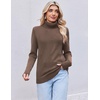 Ekouaer Women’s Turtleneck Sweater Long Sleeve 2026 Fall Winter Knitted Top(Khaki Tan)