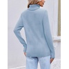 Ekouaer Women’s Turtleneck Sweater Long Sleeve 2026 Fall Winter Knitted Top(Light Blue)