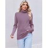 Ekouaer Women’s Turtleneck Sweater Long Sleeve 2026 Fall Winter Knitted Top(Purple Red)
