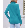 Ekouaer Women’s Turtleneck Sweater Long Sleeve 2026 Fall Winter Knitted Top(Teal)