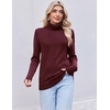 Ekouaer Women’s Turtleneck Sweater Long Sleeve 2026 Fall Winter Knitted Top(Wine Red)
