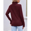 Ekouaer Women’s Turtleneck Sweater Long Sleeve 2026 Fall Winter Knitted Top(Wine Red)