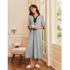 Ekouaer Women’s Zipper Robe 3/4 Sleeves Housecoat Full Length Nightgown