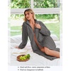 Ekouaer Zipper Robes for Women Long Fleece Warm Housecoat with Pockets(Deep Grey)