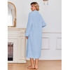 Ekouaer Zipper Robes for Women Long Fleece Warm Housecoat with Pockets(Ice Blue)