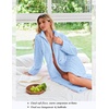 Ekouaer Zipper Robes for Women Long Fleece Warm Housecoat with Pockets(Ice Blue)
