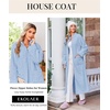 Ekouaer Zipper Robes for Women Long Fleece Warm Housecoat with Pockets(Ice Blue)