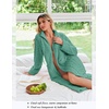 Ekouaer Zipper Robes for Women Long Fleece Warm Housecoat with Pockets(Jade Green)