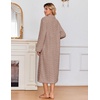 Ekouaer Zipper Robes for Women Long Fleece Warm Housecoat with Pockets(Khaki)