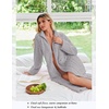 Ekouaer Zipper Robes for Women Long Fleece Warm Housecoat with Pockets(Light Gray)
