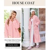 Ekouaer Zipper Robes for Women Long Fleece Warm Housecoat with Pockets(Light Pink)