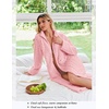 Ekouaer Zipper Robes for Women Long Fleece Warm Housecoat with Pockets(Light Pink)