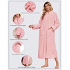 Ekouaer Zipper Robes for Women Long Fleece Warm Housecoat with Pockets(Light Pink)