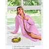 Ekouaer Zipper Robes for Women Long Fleece Warm Housecoat with Pockets(Light Purple)