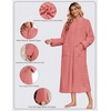 Ekouaer Zipper Robes for Women Long Fleece Warm Housecoat with Pockets(Porcelain Rose)