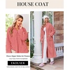 Ekouaer Zipper Robes for Women Long Fleece Warm Housecoat with Pockets(Porcelain Rose)