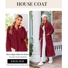 Ekouaer Zipper Robes for Women Long Fleece Warm Housecoat with Pockets(Wine Red)