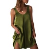 Ekouaer Nightgowns for Women Sleeveless Satin Night Gown Sexy Night Dress(Army Green)