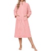 Ekouaer Women Plush Robe Zip Up Bathrobe Fleece Warm Housecoat with Pockets(Apricot Blush)