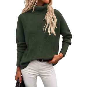 Ekouaer Women’s Turtleneck Sweater Long Sleeve 2026 Fall Winter Knitted Top(Army Green)