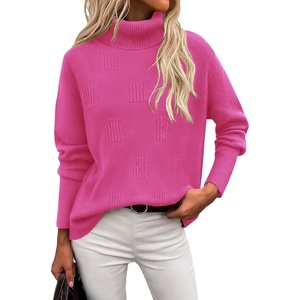 Ekouaer Women’s Turtleneck Sweater Long Sleeve 2026 Fall Winter Knitted Top(Peach Pink)