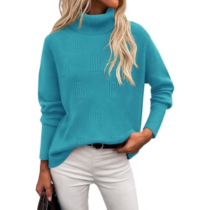 Ekouaer Women’s Turtleneck Sweater Long Sleeve 2026 Fall Winter Knitted Top(Teal)