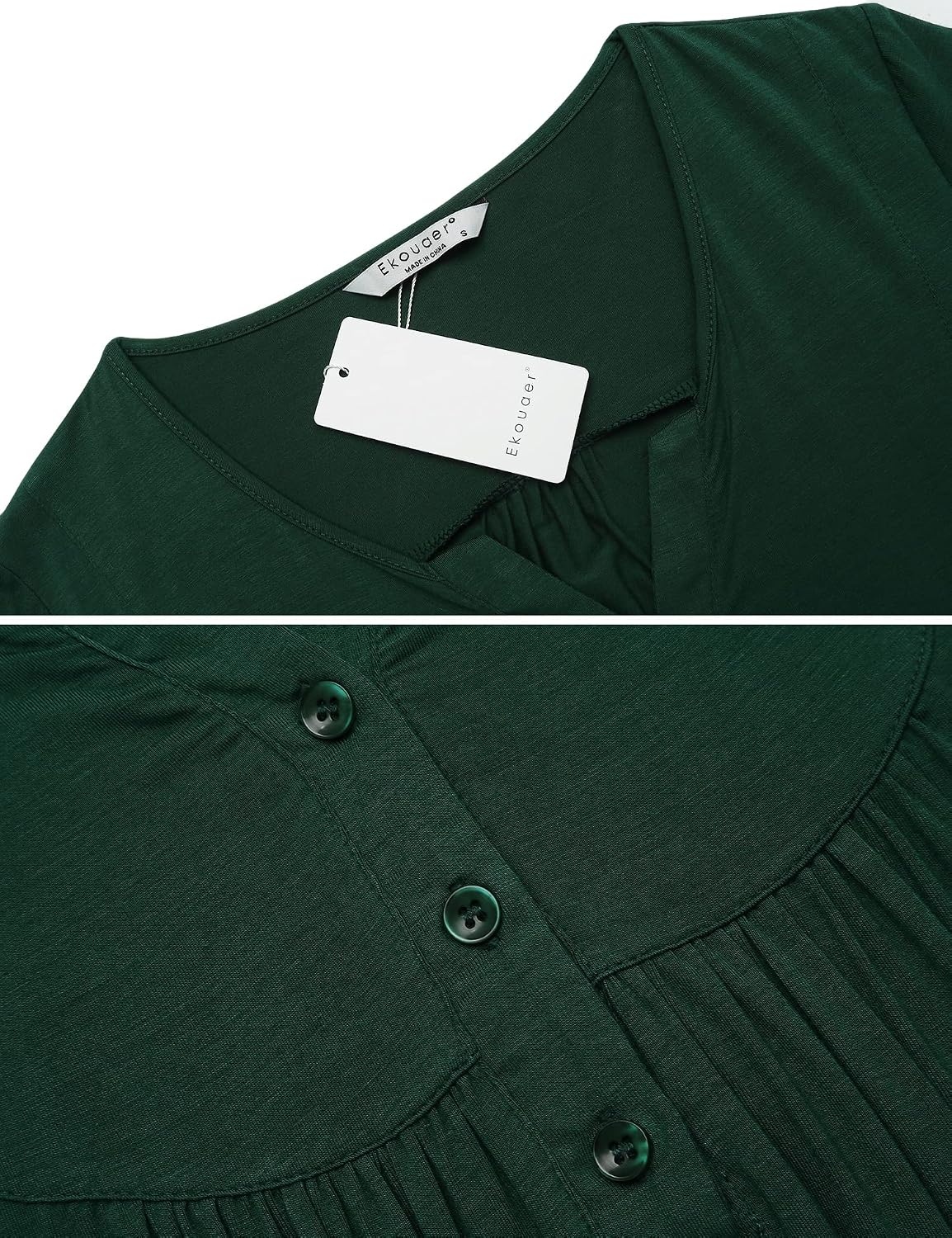 image:imageEkouaer Labor and Delivery Gown Maternity Nursing Nightgown BreastfeedingDark Green