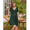 Ekouaer Labor and Delivery Gown Maternity Nursing Nightgown Breastfeeding(Dark Green)