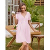 Ekouaer Labor and Delivery Gown Maternity Nursing Nightgown Breastfeeding(Light Pink)