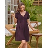 Ekouaer Labor and Delivery Gown Maternity Nursing Nightgown Breastfeeding(Maroon)