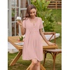 Ekouaer Labor and Delivery Gown Maternity Nursing Nightgown Breastfeeding(Misty Rose)