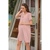 Ekouaer Labor and Delivery Gown Maternity Nursing Nightgown Breastfeeding(Misty Rose)