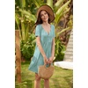 Ekouaer Labor and Delivery Gown Maternity Nursing Nightgown Breastfeeding(Turquoise)