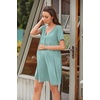 Ekouaer Labor and Delivery Gown Maternity Nursing Nightgown Breastfeeding(Turquoise)