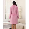 Ekouaer Soft Robes for Women Fluffy,Warm Fleece Robe,Cozy Plush Bathrobe(A Pink)