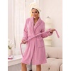 Ekouaer Soft Robes for Women Fluffy,Warm Fleece Robe,Cozy Plush Bathrobe(A Pink)