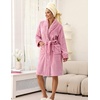 Ekouaer Soft Robes for Women Fluffy,Warm Fleece Robe,Cozy Plush Bathrobe(A Pink)