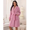 Ekouaer Soft Robes for Women Fluffy,Warm Fleece Robe,Cozy Plush Bathrobe(A Pink)