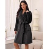 Ekouaer Soft Robes for Women Fluffy,Warm Fleece Robe,Cozy Plush Bathrobe(Black)
