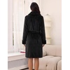 Ekouaer Soft Robes for Women Fluffy,Warm Fleece Robe,Cozy Plush Bathrobe(Black)