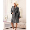Ekouaer Soft Robes for Women Fluffy,Warm Fleece Robe,Cozy Plush Bathrobe(Dark Grey)