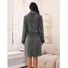 Ekouaer Soft Robes for Women Fluffy,Warm Fleece Robe,Cozy Plush Bathrobe(Dark Grey)