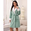 Ekouaer Soft Robes for Women Fluffy,Warm Fleece Robe,Cozy Plush Bathrobe(Green)