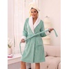 Ekouaer Soft Robes for Women Fluffy,Warm Fleece Robe,Cozy Plush Bathrobe(Green)
